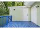 Blue wooden deck with a view of the backyard and house at 390 Lincoln Sw Pl, Atlanta, GA 30315