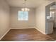Dining area boasts hardwood floors and ample natural light at 5092 Stone Trce, Stone Mountain, GA 30083