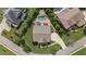 Backyard aerial view showcasing custom pool, patio, and lush landscaping at 103 Brightmoor Ct, Canton, GA 30115