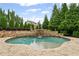 Stunning pool area with a stone waterfall feature, surrounded by lush greenery at 103 Brightmoor Ct, Canton, GA 30115