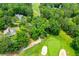 Aerial view of home next to a golf course surrounded by trees at 7037 Tara Dr, Villa Rica, GA 30180