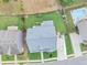 Aerial view of home showcasing a backyard with a swimming pool, patio area, and well-maintained lawn at 226 Creek View Ln, Acworth, GA 30102