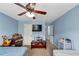 Bedroom featuring two beds, a ceiling fan, and plenty of space at 226 Creek View Ln, Acworth, GA 30102