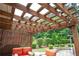 Inviting outdoor patio featuring a charming pergola, comfortable seating, and lush landscaping at 3850 Beya Way, Atlanta, GA 30340