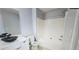 Stylish bathroom with modern vanity, vessel sink, and shower-tub combination for a spa-like experience at 4397 Stone Gate Way, Atlanta, GA 30344