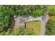 Aerial view of a beautiful house surrounded by lush greenery at 506 Bluff Ct, Woodstock, GA 30188