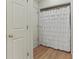 Bathroom with a white shower curtain at 506 Bluff Ct, Woodstock, GA 30188
