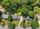 Aerial view of a residential neighborhood with mature trees and well-kept lawns at 385 Stonebridge Trl, Roswell, GA 30075
