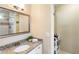 Stylish bathroom featuring a granite countertop, modern fixtures, and a separate shower area at 385 Stonebridge Trl, Roswell, GA 30075