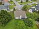 Aerial view of the house with its well-maintained yard, nestled in a quiet neighborhood at 3042 Oak Vista Way, Lawrenceville, GA 30044