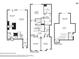 Detailed floor plan showcasing the layout of the home's three floors with clearly marked room dimensions at 20056 Windalier Way, Roswell, GA 30076
