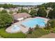 The community pool features a splash fountain, lounge chairs, and a covered patio at 96 Quail Bend Way, Dallas, GA 30157