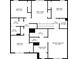 Second-floor floor plan featuring bedrooms, bathrooms, Gathering room, walk-in closet, and laundry room at 96 Quail Bend Way, Dallas, GA 30157