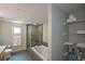 Modern bathroom with a soaking tub, a glass shower stall and a rack for towels and bath items at 850 Ralph Mcgill Ne Blvd # 6, Atlanta, GA 30306