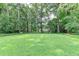 Large backyard with mature trees, open lawn, and lush landscaping at 1744 Chateau Dr, Dunwoody, GA 30338
