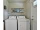 Conveniently located laundry room with overhead shelving and easy access to the backyard at 1744 Chateau Dr, Dunwoody, GA 30338