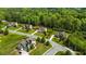 A neighborhood aerial view showcasing homes with green lawns, mature trees, and well-maintained streets at 355 Glynnwilde Nw Dr, Marietta, GA 30064