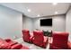 Home theater room with comfortable red seating and a large screen at 355 Glynnwilde Nw Dr, Marietta, GA 30064