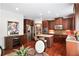 Gourmet kitchen with stainless steel appliances, granite countertops, and a central island at 355 Glynnwilde Nw Dr, Marietta, GA 30064