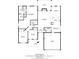 Floor plan featuring two bedrooms, two bathrooms, kitchen, living room, dining area, and garage at 728 Harmony Rd, Temple, GA 30179