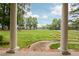 Lovely front yard view with columns and lush green grass at 2808 Peeler Rd, Dunwoody, GA 30360