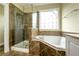 Bathroom featuring separate shower and tub at 3130 Woodwalk Se Trce # 8, Atlanta, GA 30339