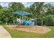 Community playground with blue and white equipment, providing a fun and safe recreational space for children at 3750 Maryhill Nw Ln, Kennesaw, GA 30152