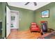 Comfortable office with an interior view of the full bathroom and hardwood floors at 286 Indian Trl, Marietta, GA 30068