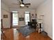Office space with a ceiling fan and hardwood floors at 6425 Riley Manor Way, Cumming, GA 30028