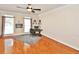A bright home office with hardwood floors at 6425 Riley Manor Way, Cumming, GA 30028
