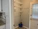 Pantry closet with wire shelving and convenient outside access at 5950 Wintergreen Rd, Norcross, GA 30093