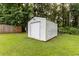 A small white shed is located in the backyard at 3829 Bright Star Road Rd, Douglasville, GA 30135