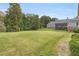 Well-maintained backyard features a large lawn area and lush greenery at 718 First Cotton Dr, Powder Springs, GA 30127