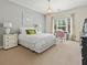 A serene bedroom with neutral tones, a cozy bed, and natural light from the large window at 9745 Autry Falls Dr, Alpharetta, GA 30022