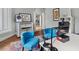 Office with two blue chairs, and desk; filled with bright, natural light at 9745 Autry Falls Dr, Alpharetta, GA 30022