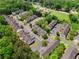 Aerial view of townhomes and parking surrounded by lush greenery and mature trees at 6554 Arbor Gate Sw Dr # 4, Mableton, GA 30126