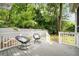 Cozy back porch with outdoor seating that overlooks a lush backyard surrounded by mature trees and privacy fence at 2855 Monticello Pl, Decatur, GA 30030