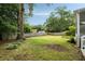A large, grassy backyard with mature trees, a well-manicured lawn, and a sense of privacy and tranquility at 2855 Monticello Pl, Decatur, GA 30030