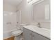 Well-lit bathroom with vanity, framed mirror, and a shower-tub combination at 2868 Wood Park Nw Trce, Kennesaw, GA 30152