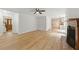 Open-concept living room flows into the kitchen featuring hardwood floors and ample light at 2868 Wood Park Nw Trce, Kennesaw, GA 30152