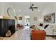 Open concept living room with modern decor, fireplace, and seamless flow at 102 Rockyford, Atlanta, GA 30317