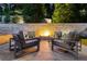 Backyard fire pit with lounge seating and ambient lighting, surrounded by lovely landscaping at 1242 Wild Creek Ne Trl, Atlanta, GA 30324