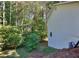 Backyard featuring a lush lawn, mature trees, and partial view of the home's siding at 2066 Tidwell Trl, Stone Mountain, GA 30088