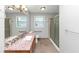 This large bathroom has a granite vanity, tile floor and shower stall at 409 Ivy Terrace Dr, Dallas, GA 30157
