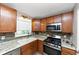 Kitchen featuring granite countertops, tile backsplash, stainless steel appliances and wooden cabinets at 409 Ivy Terrace Dr, Dallas, GA 30157