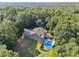Exterior shot of home with above-ground pool and spacious green backyard, backed by dense woods at 148 Copper Hills Dr, Canton, GA 30114