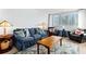 Cozy living room with a comfortable blue couch, armchairs, and a decorative rug at 215 Piedmont Ne Ave # 2208, Atlanta, GA 30308