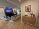 Modern living room with sleek furnishings, a cozy fireplace, and contemporary lighting at 2413 N. Decatur Rd, Decatur, GA 30033