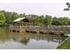 Scenic view of a wooden dock at the lake with trees, and still water with reflections at 2405 Hillside Ave, Decatur, GA 30032