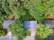 An aerial view shows a home nestled among lush, mature trees with a well-maintained lawn at 3919 Valley Brook Rd, Snellville, GA 30039